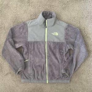 Girl's The North Face Gray & Lime Zip-Up Jacket